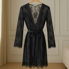 Single Pcs Women’s Net Transparent Sheer Lace Robe Gown