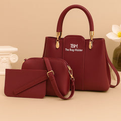 3 Pieces Ladies Handbag Elegant Design Premium Qualit